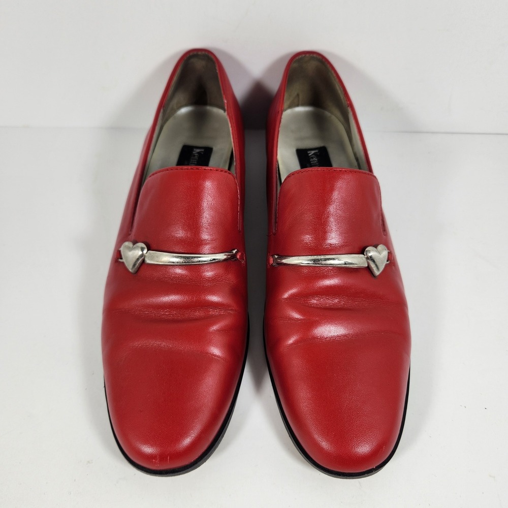 Kenneth Cole New York Red Leather Heart Bit Loafers 8M 78612